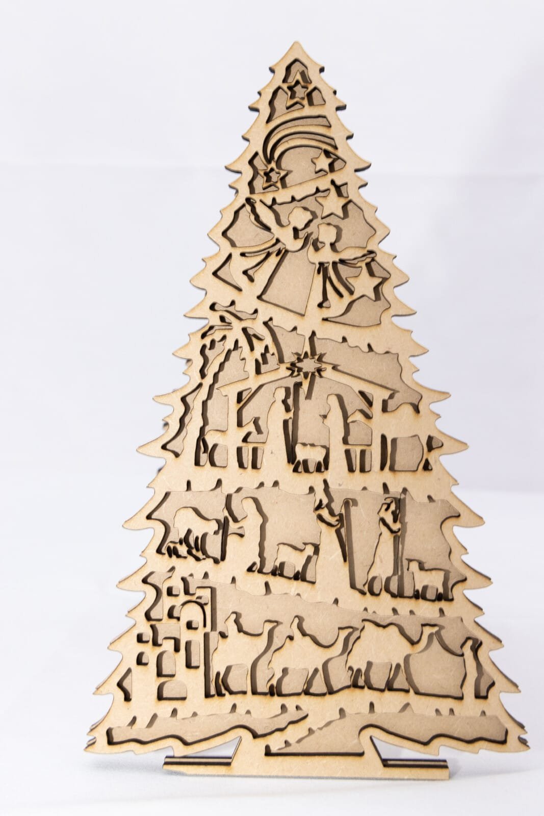 Laser Cut Nativity Tree & Stand