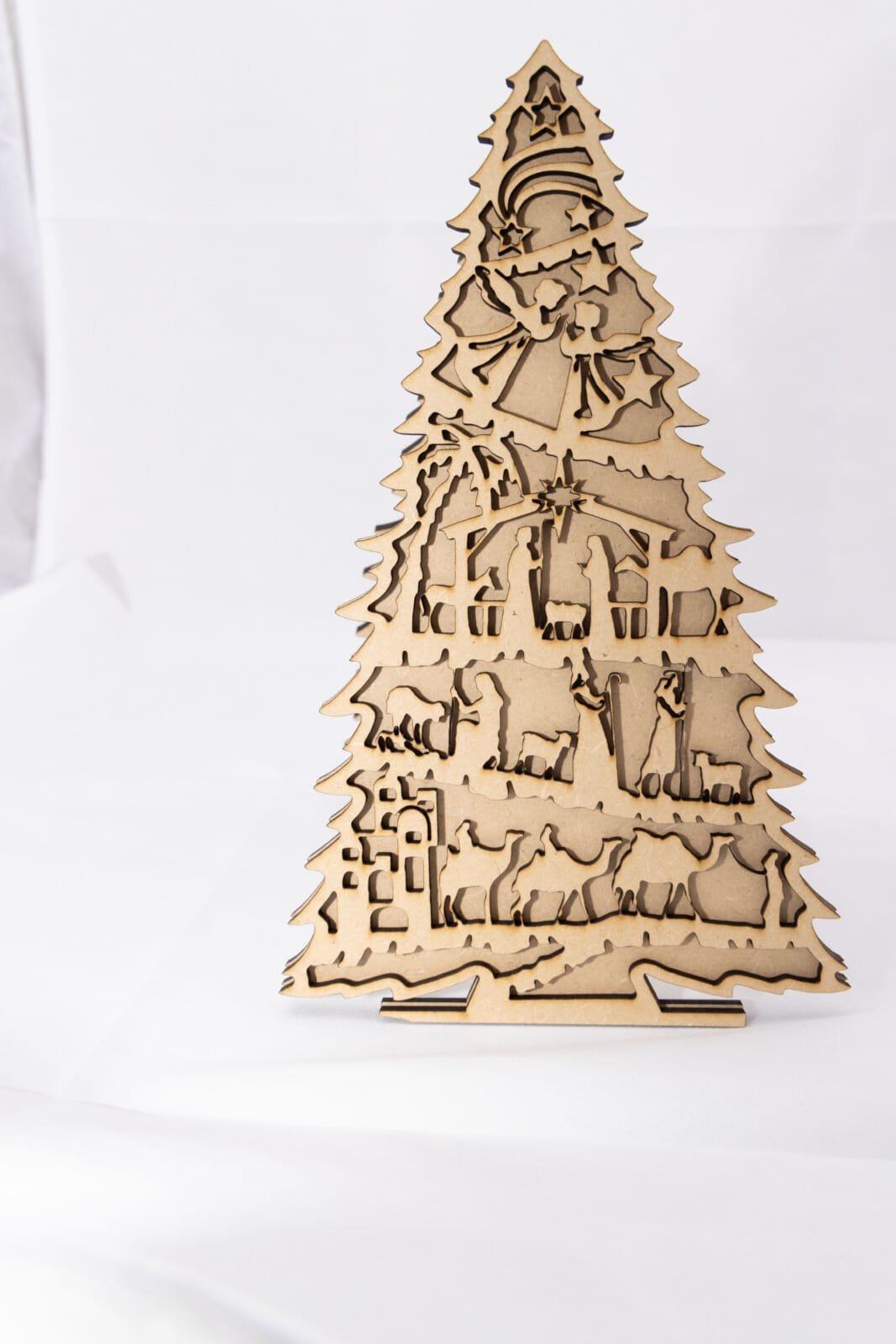 Laser Cut Nativity Tree & Stand